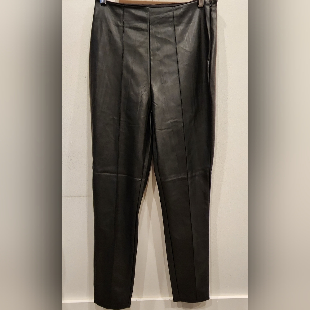 ASOS DESIGN Hourglass Faux Leather Cigarette Pants, Black, Size US 8